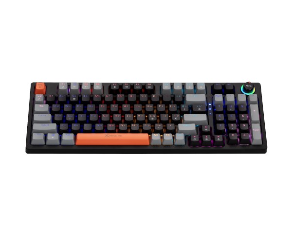 Клавіатура ігрова механічна XTRIKE ME GK-987 UA 96кл.+регулятор, RGB USB чорно-сіра, фото №3
