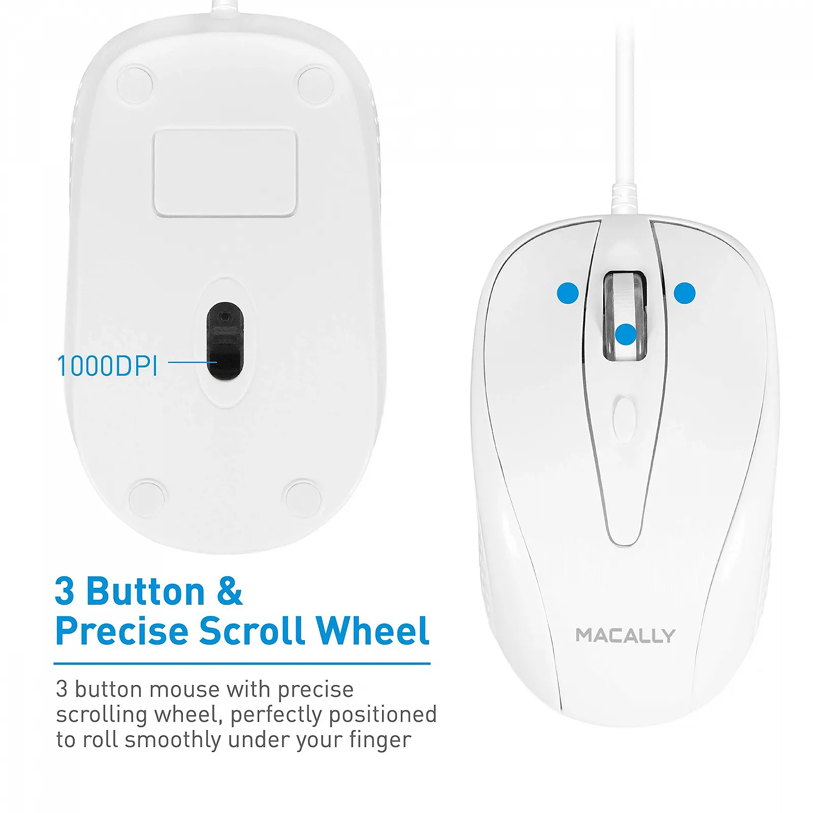 Мышь Проводная Macally UCTURBO USB-C 3 кнопки, фото №6 Мышь Проводная Macally UCTURBO USB-C 3 кнопки, фото №6