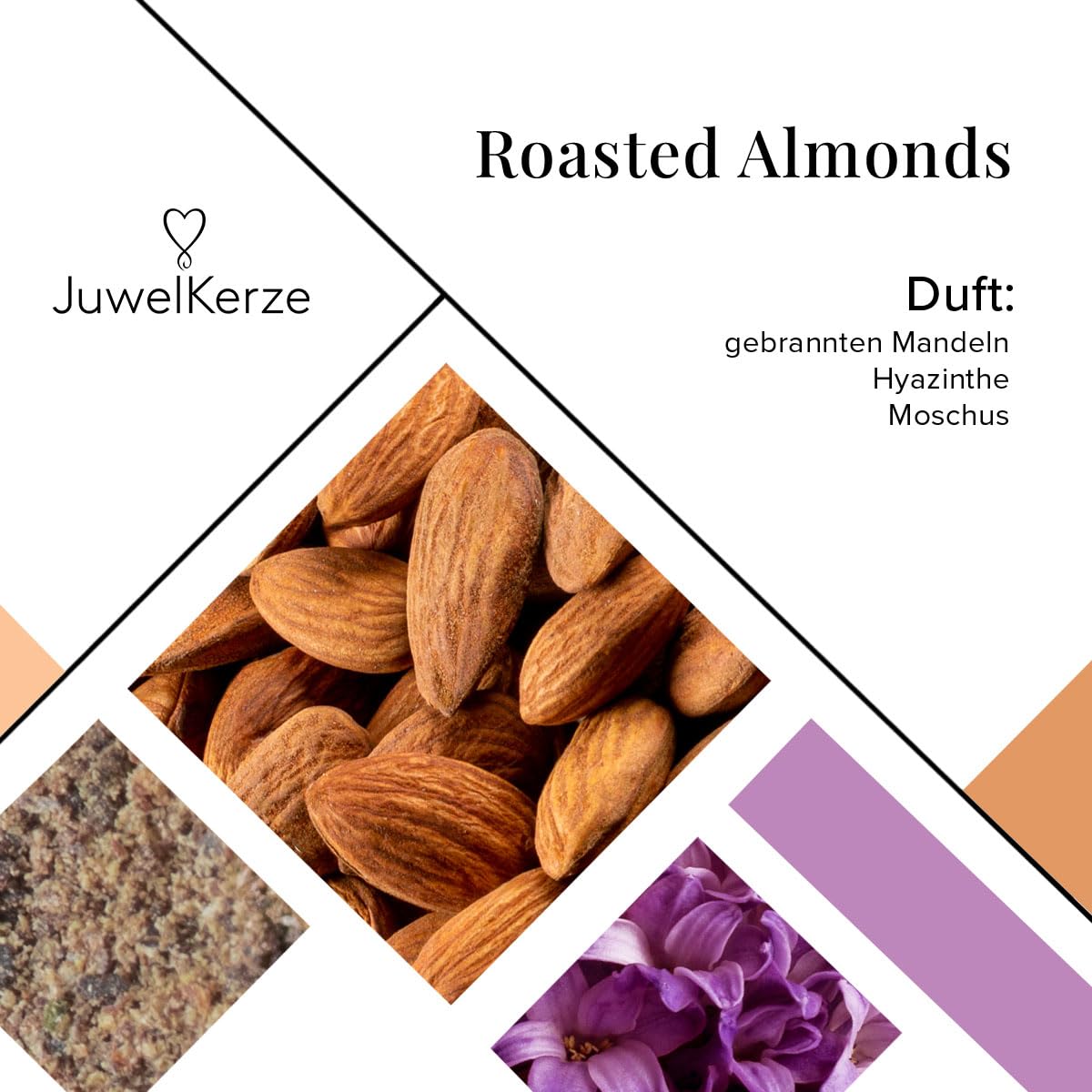 Свеча JuwelKerze Roasted Almonds Bracelet Silver -Ювелирная свеча 80 часов - Большая ароматическая свеча в стекле с сладким ароматом - Свеча с украшением, фото №5