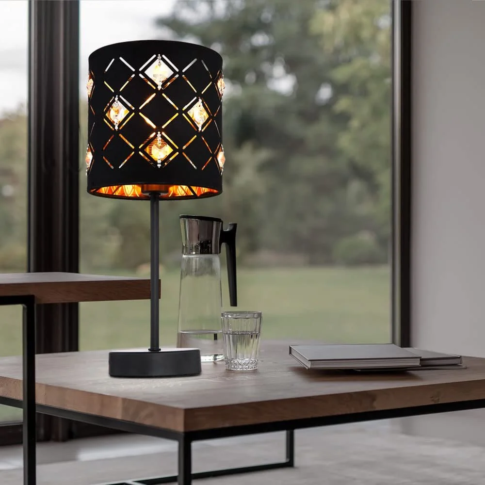 Настольная лампа Globo Crystals Acrylic E14 Black/Gold, фото №3