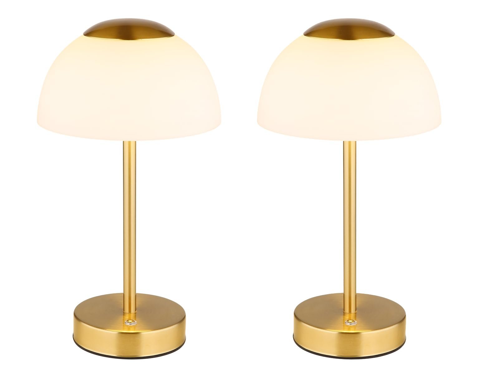 Набір із 2 настільних ламп meineWunschleuchte Dimmable Battery USB 31 см Латунь, фото №1