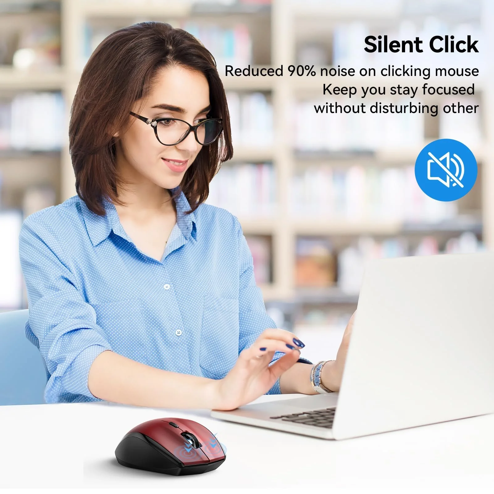 Миша TECKNET Бездротова 4800DPI 2.4GHz Тиха з Нано-приймачем, Бічним управлінням, 6 Регульованими рівнями DPI, Шістьма кнопками Чорна, фото №3 Миша TECKNET Бездротова 4800DPI 2.4GHz Тиха з Нано-приймачем, Бічним управлінням, 6 Регульованими рівнями DPI, Шістьма кнопками Чорна, фото №3