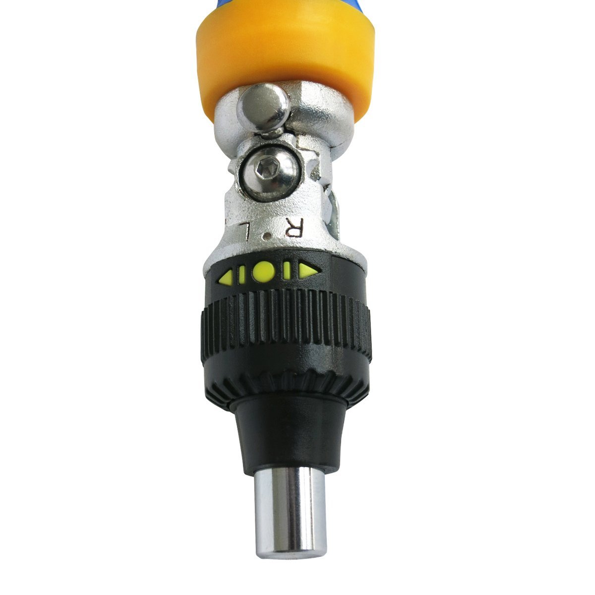 Викрутка кутова S&R Регульований утримувач біта 180° Магнітний з тріскачкою, фото №4 Викрутка кутова S&R Регульований утримувач біта 180° Магнітний з тріскачкою, фото №4