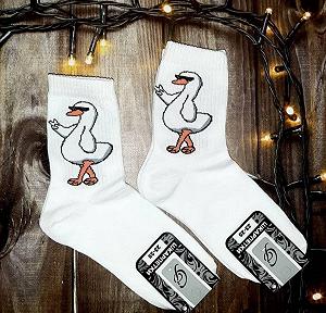 Жіночі молодіжні шкарпетки високі демісезонні білі 36-39 розмір - Фото 1