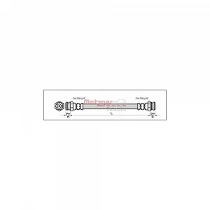 Тормозной шланг METZGER 4111018 для KIA, задний мост слева, задний мост справа - Фото 1