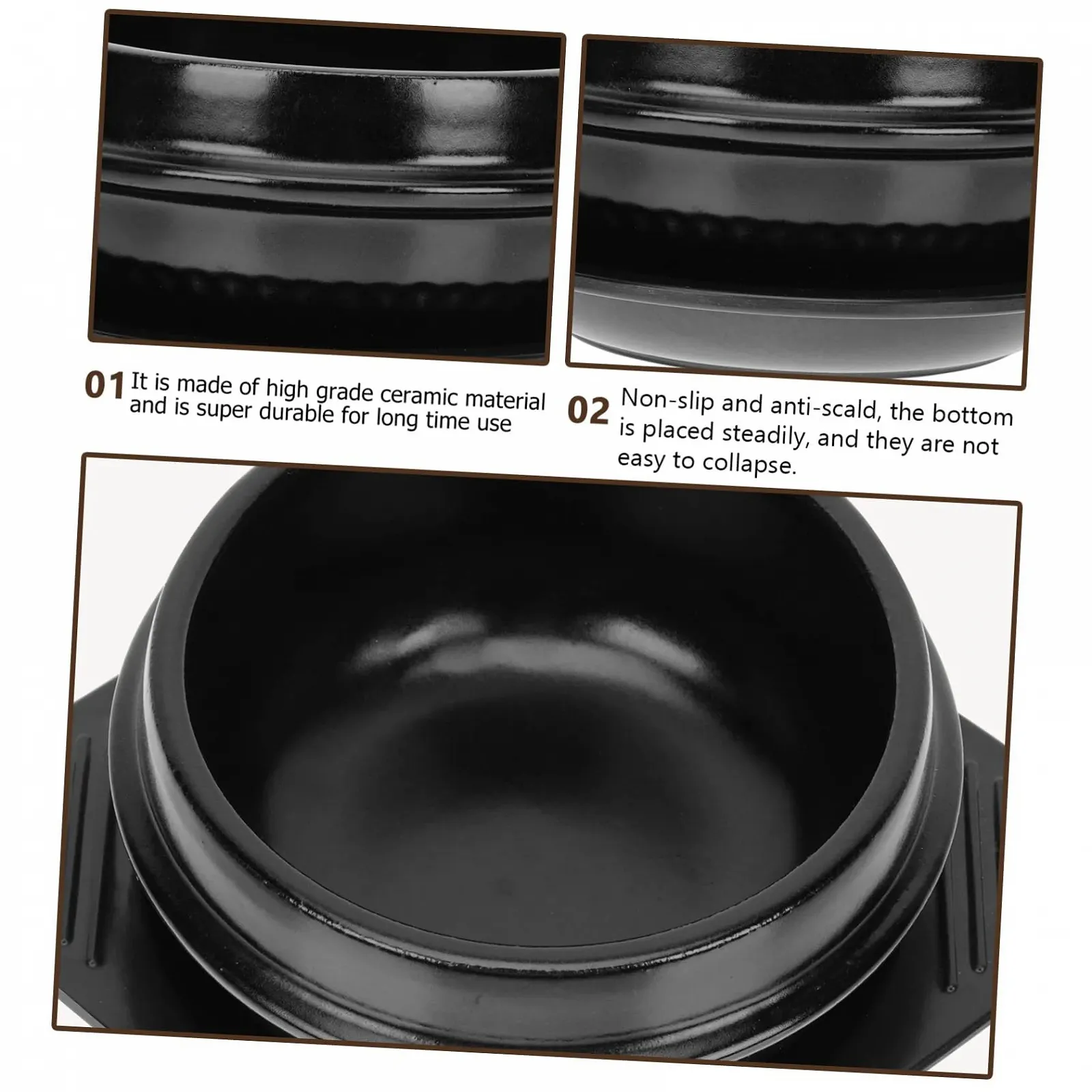 Кастрюля для бибимбапа GALPADA Керамическая 1100 мл, фото №6