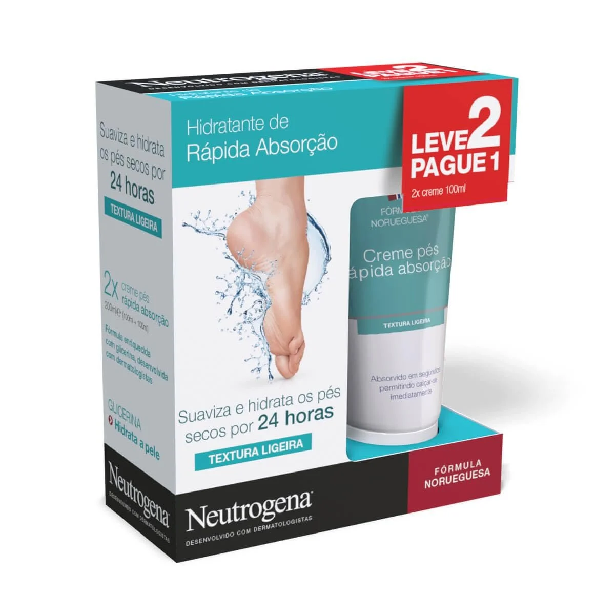 Крем для ног Neutrogena увлажняющий 2 x 100 ml, фото №1