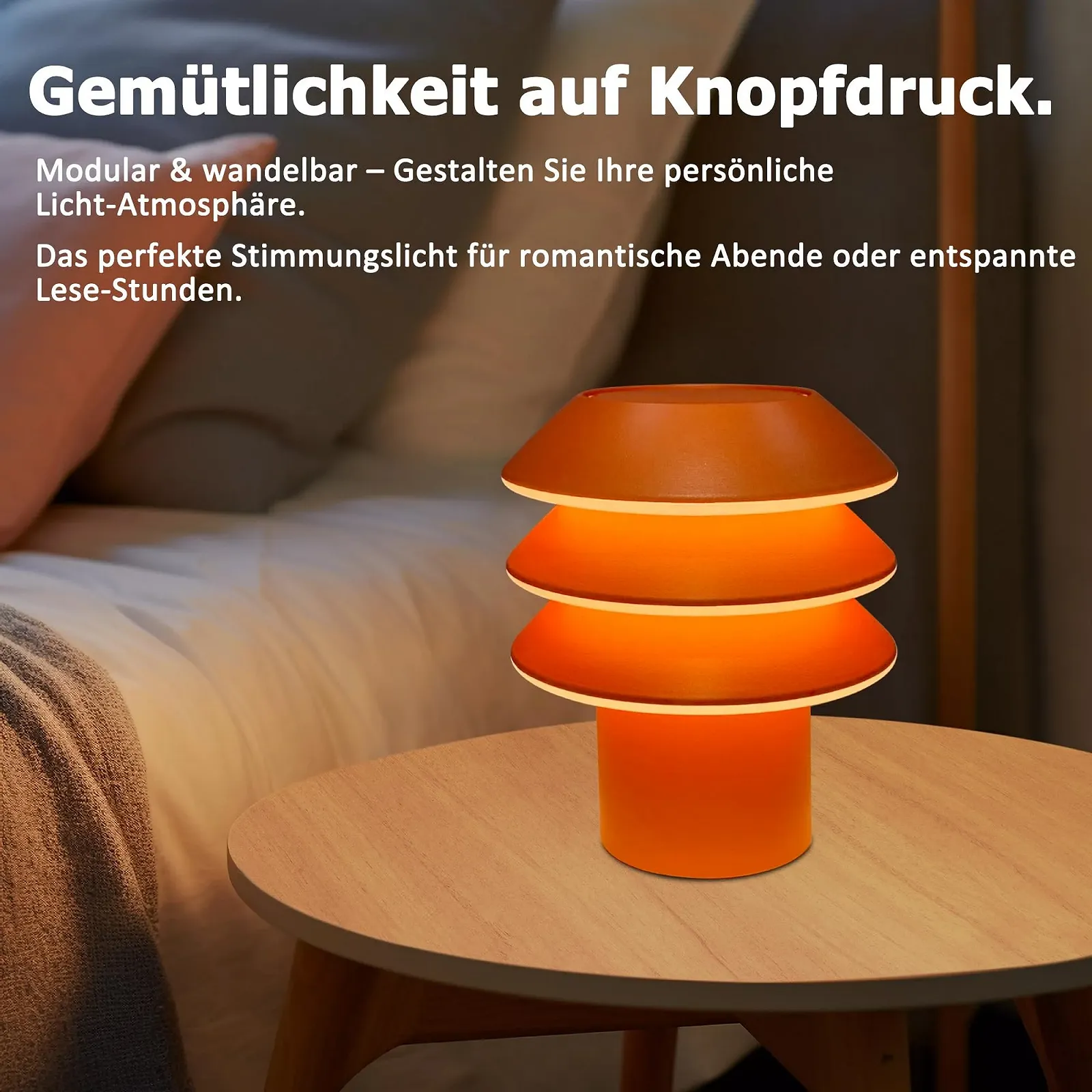 Настільна лампа Modular 3-в-1 DIY 3000 K 1800 мАг Помаранчева, фото №4