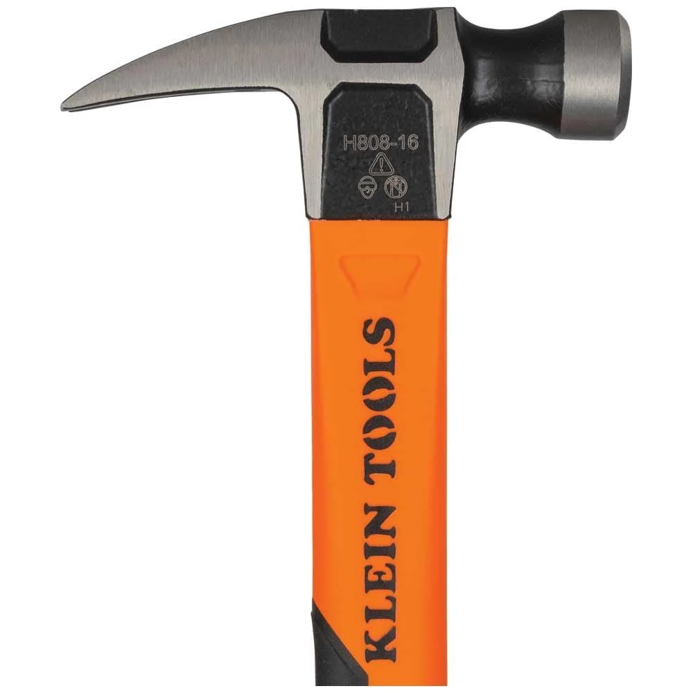 Молоток-гвоздодер Klein Tools H80816 13" 16 унций с гладкой головкой и ручкой из стекловолокна, фото №13
