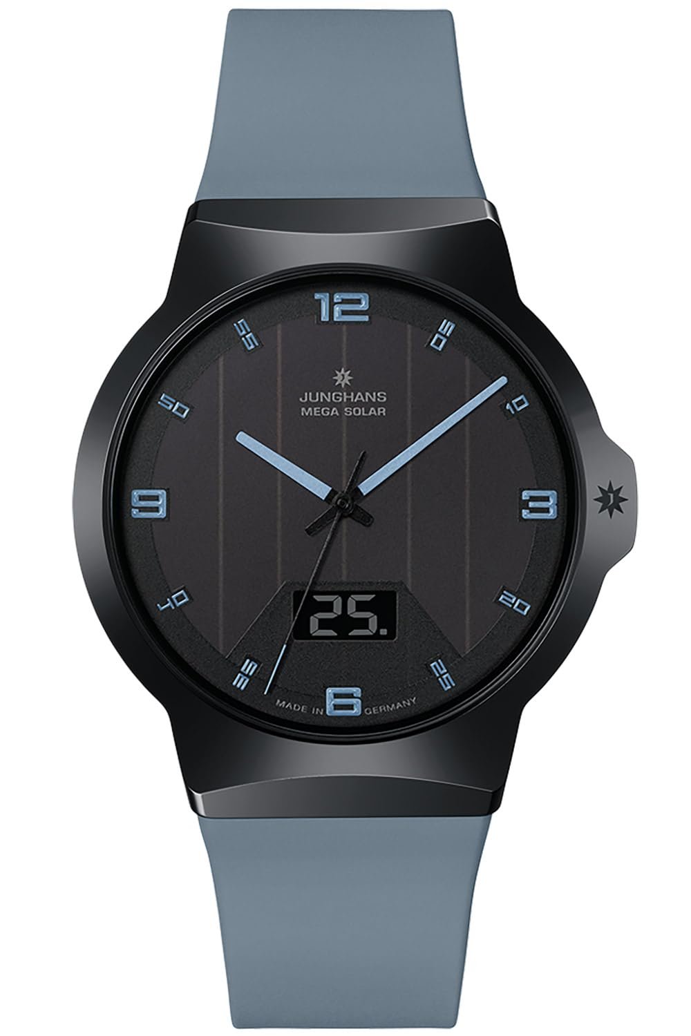 Мужские часы JUNGHANS Funk-Solar Force Mega Solar, серый лед, черный, Классические, фото №1