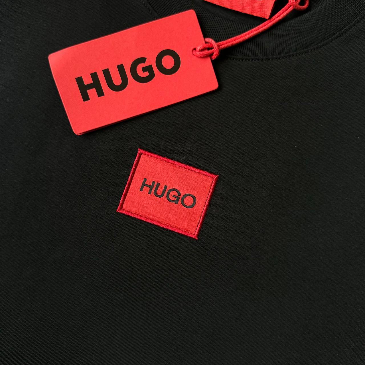 Футболка мужская черная Hugo Boss брендовая базовая, фото №4 Футболка мужская черная Hugo Boss брендовая базовая, фото №4