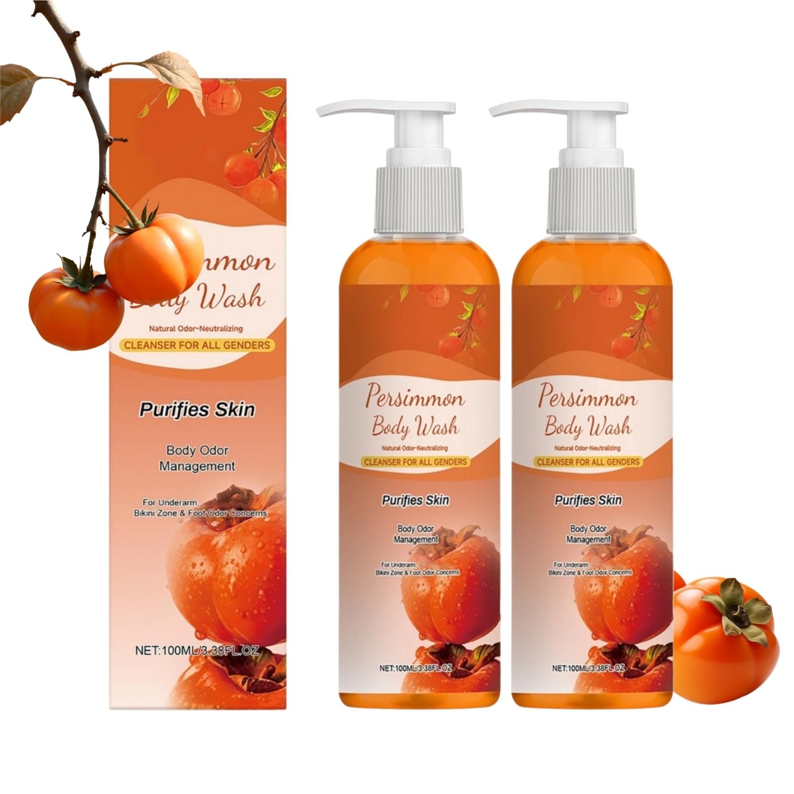 Гель для душу Persimmon з екстрактом хурми та зеленого чаю 2 шт., фото №1