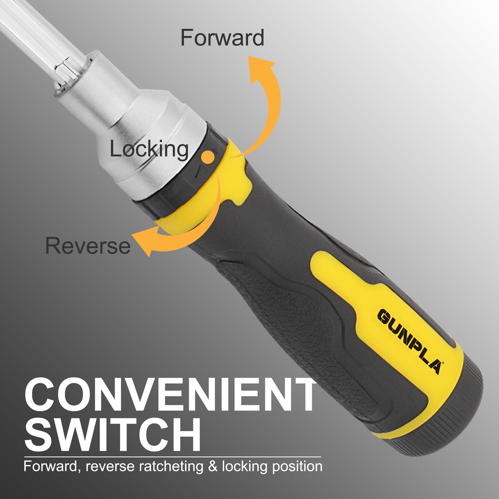 Набір викруток Gunpla Ratchet Screwdriver Set 16 in 1 Ratchet викрутка-тримач з бітами 72 зуби з 7 подвійними бітами та подовжувальної штангою викрутка з бітами в ручці, фото №4