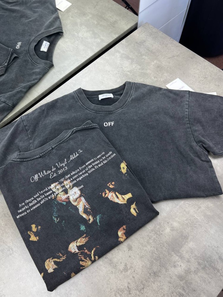 Футболка серая Off White be Virgil Abloh f655, фото №8