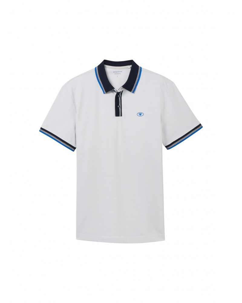 Поло POLO WITH DETAILED COLLAR 1040822ХХ27054 Tom Tailor Білий 2XL, фото №5