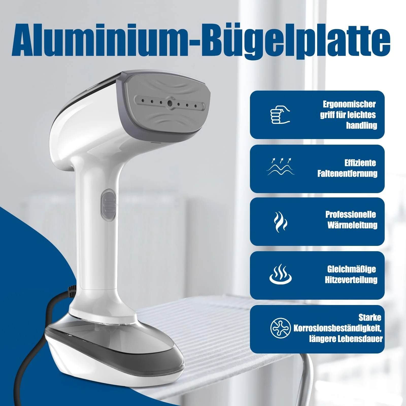 Вертикальний відпарювач 1800W 20г/хв 300мл 220V Портативний 2-в-1, фото №4