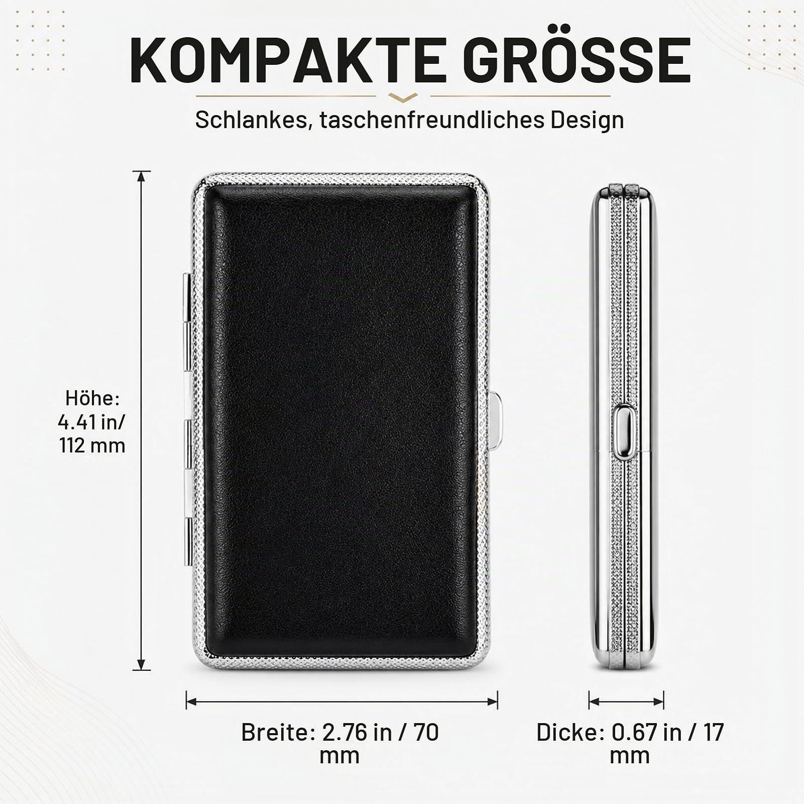 Портсигары Small Case Leather Metal на 20 сигарет 2 шт Черный, фото №2