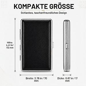 Портсигары Small Case Leather Metal на 20 сигарет 2 шт Черный synthetic.ua - Фото 1