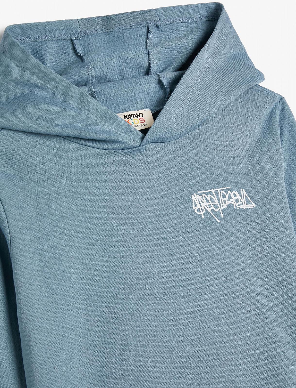 Худі Koton для хлопчиків, з довгими рукавами, з графіті, м'яка внутрішня частина, бавовняна толстовка, фото №3