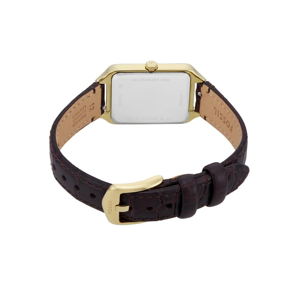 Женские аналоговые кварцевые часы Fossil ES5367 с кожаным ремешком, карамельно-коричневый, браслет, фото №6