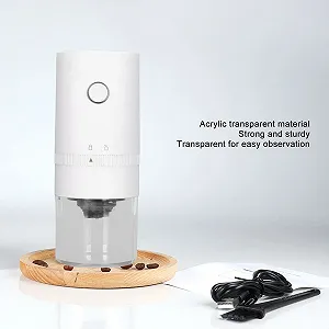 Электрическая кофемолка Беспроводная USB Перезаряжаемая Портативная Прозрачная Регулируемая для дома Кухня Белый цена на synthetic.ua - Фото 1 Электрическая кофемолка Беспроводная USB Перезаряжаемая Портативная Прозрачная Регулируемая для дома Кухня Белый synthetic.ua - Фото 1