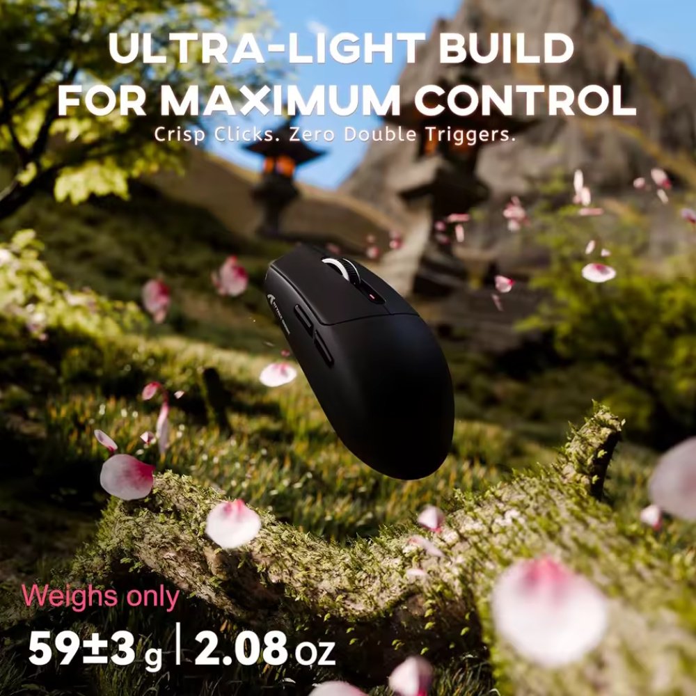Мышь Attack Shark G3Pro White 25000DPI PAM3311 Wireless Bluetooth с зарядной базой, фото №5