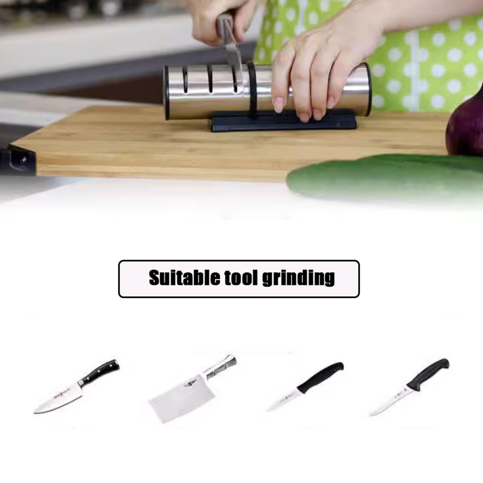 Точилка для ножів esmen 3-ступенева з нержавіючої сталі універсальна, фото №5 Точилка для ножів esmen 3-ступенева з нержавіючої сталі універсальна, фото №5