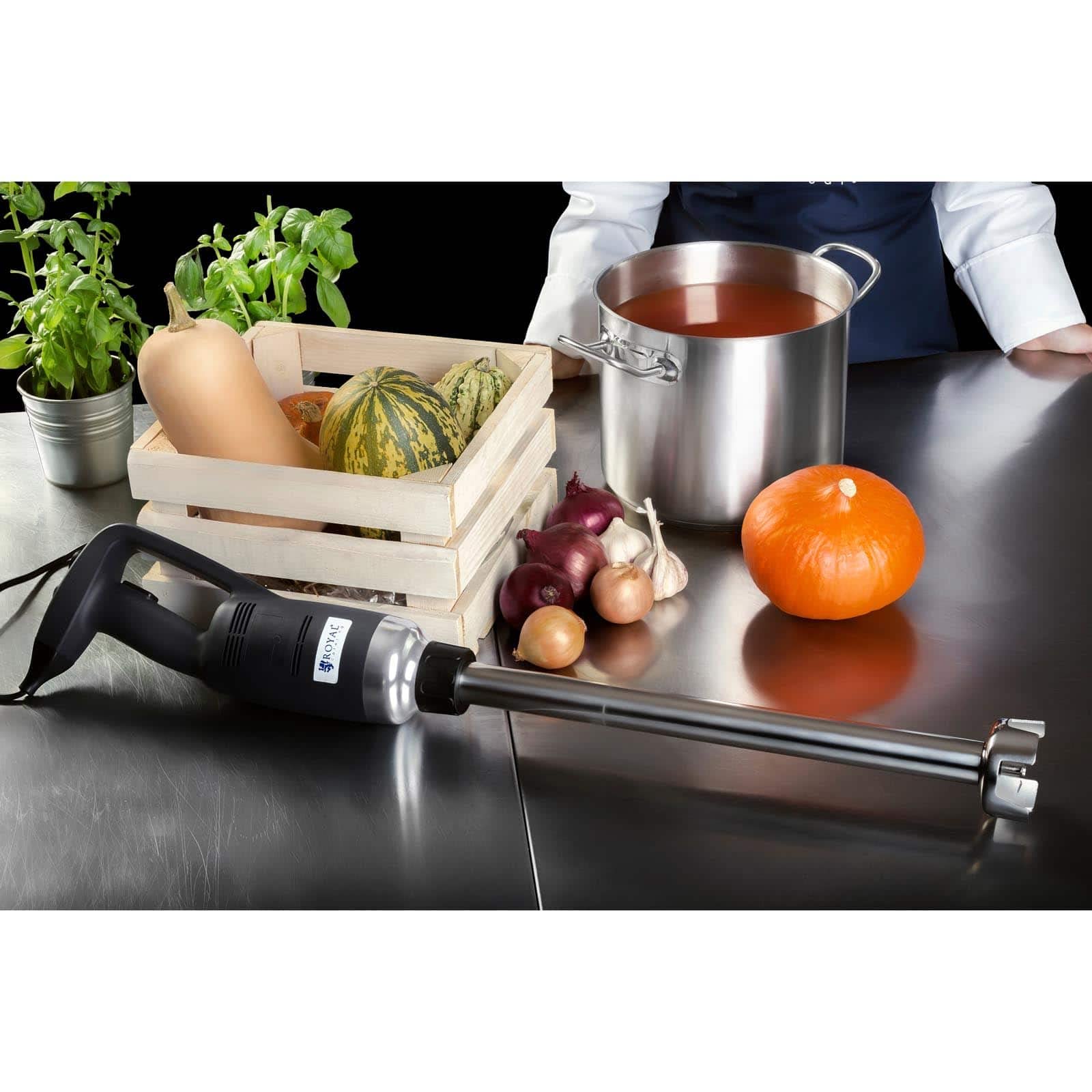 Блендер Royal Catering RCSM-500-500P Wand (Эргономичная Рукоятка, 500 Вт, 4000 - 18,000 об/мин, Непрерывный, Защита от Брызг, Смешивающий Стержень 500 мм, Нержавеющая Сталь) Черный, фото №4