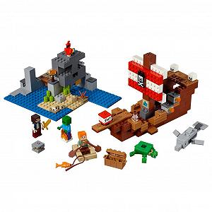 Конструктор LEGO MINECRAFT Приключения на пиратском корабле 386 деталей 21152 synthetic.ua - Фото 1