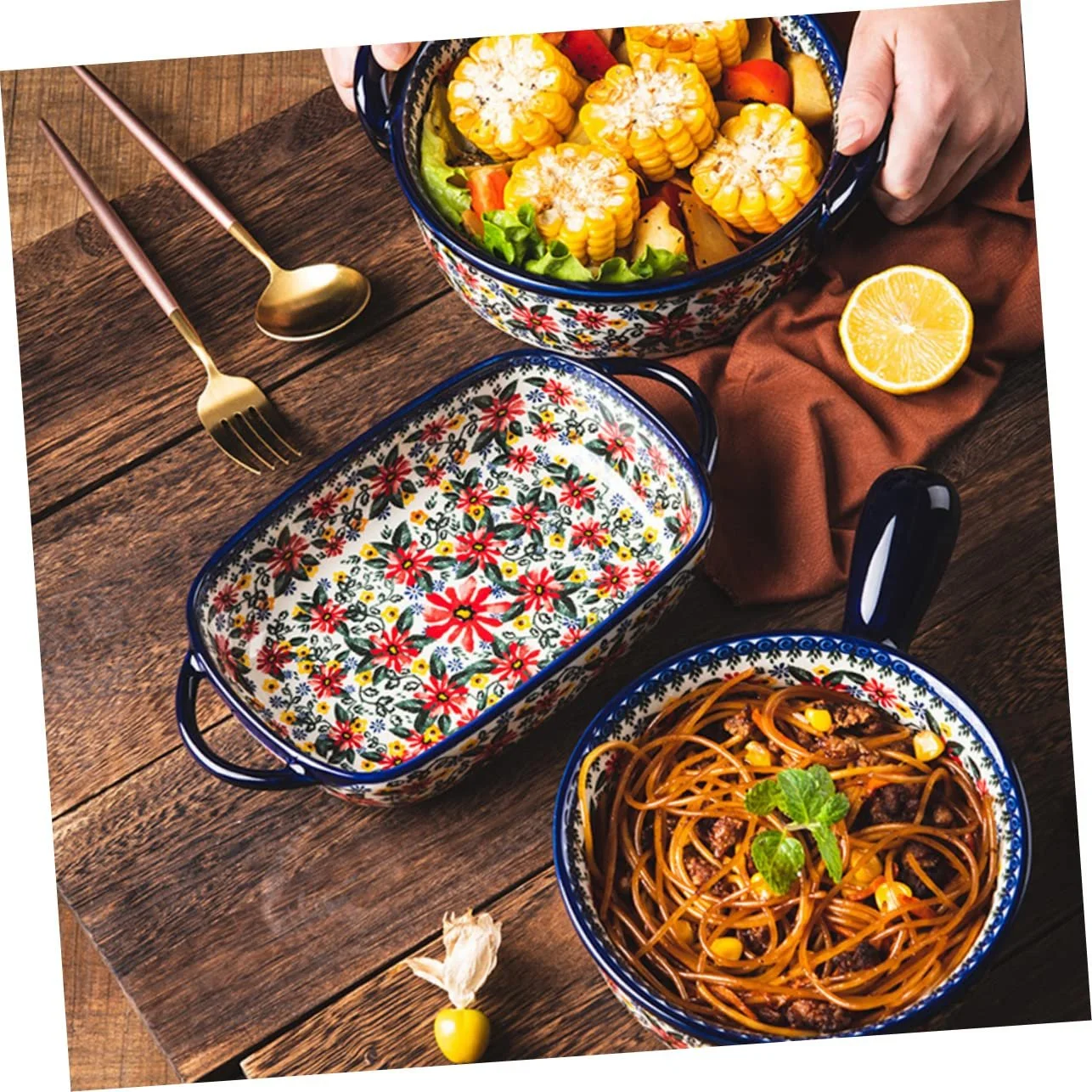 Форма для випікання керамічна велика з ручками для лазаньї та гратену., фото №8