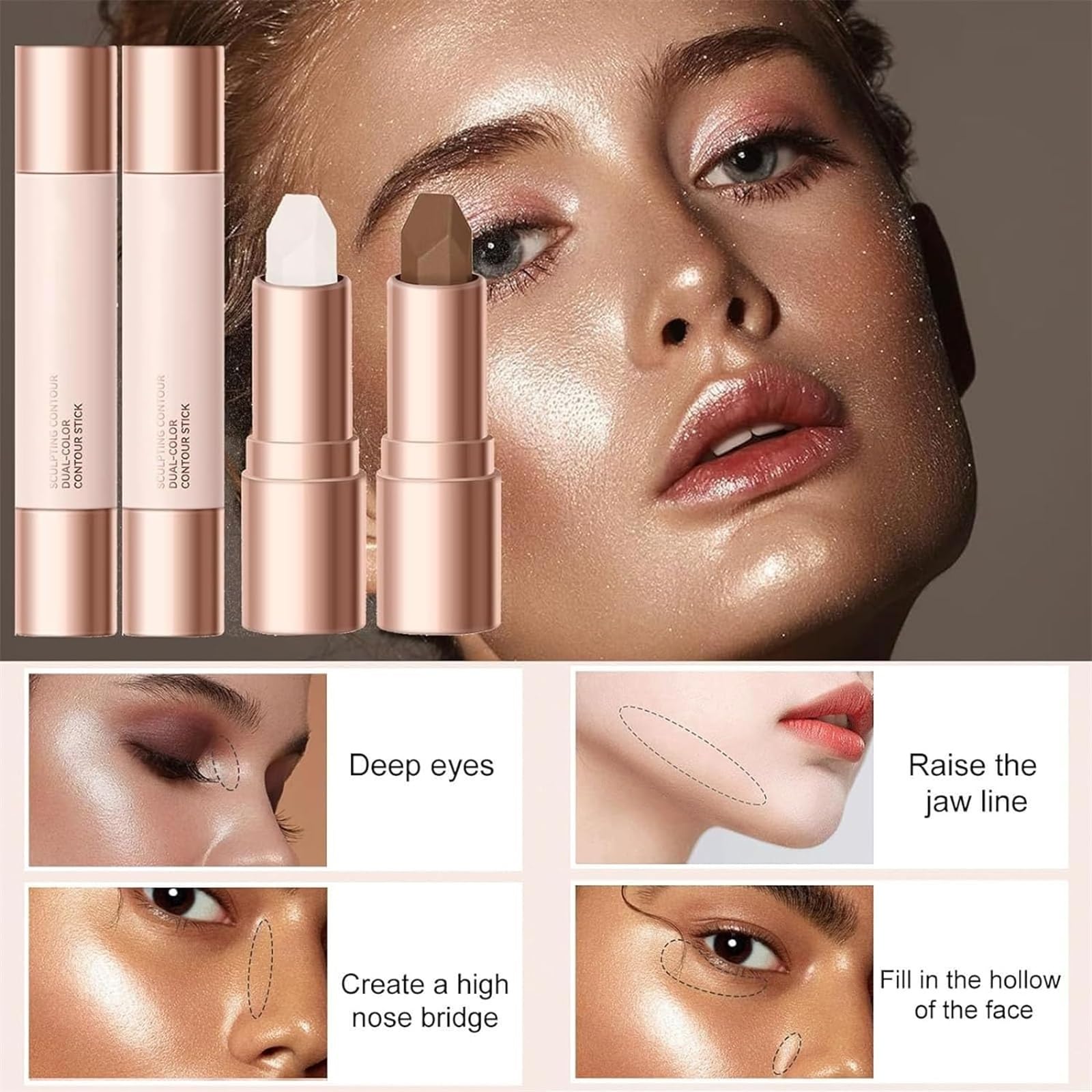 Стік 2 в 1 No Limits Кремовий бронзер і хайлайтер 01#, фото №3 Стік 2 в 1 No Limits Кремовий бронзер і хайлайтер 01#, фото №3