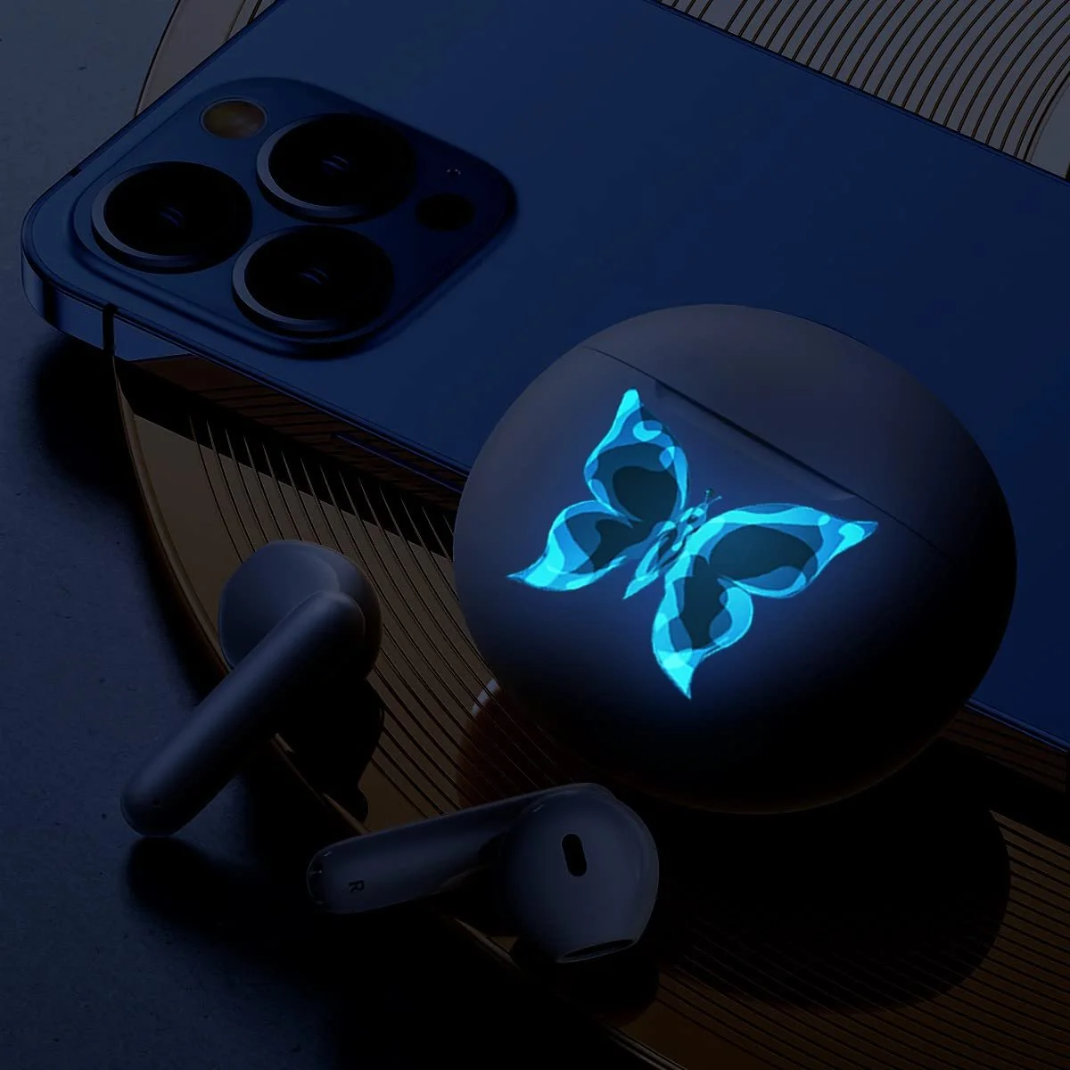 Наклейка на стену HGDESIGN Luminous Wall Sticker Blue Butterfly Version A Синяя, фото №4