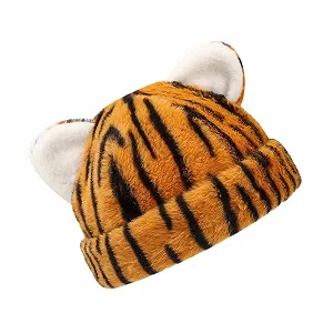 Шапка RETUOLWAG Узор животных Ушки медвежонка Без полей Для женщин Модный череп Утолщенный Теплый Для катания на лыжах на открытом воздухе Повседневный - Фото 1