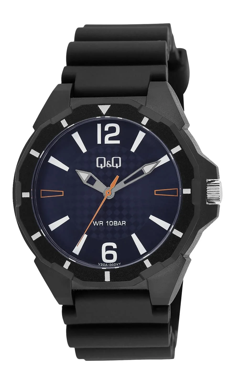 Годинник Чоловічий Q&Q Силіконовий З Пряжкою 10 Bar Чорний Аналоговий Кварцовий, фото №1