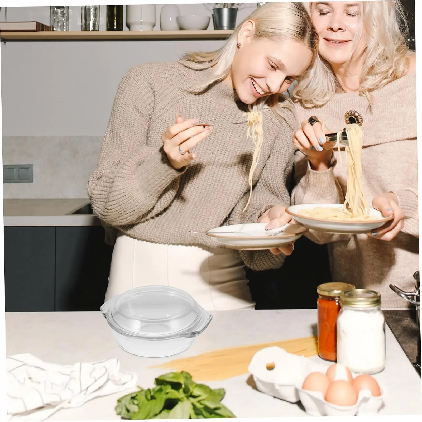 Форма для запекания стеклянная с крышкой маленькая термостойкая, фото №5