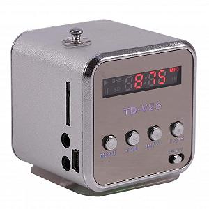 Mini FMRadio Speaker Diyeeni TFCard UDisk Silver - Фото 1