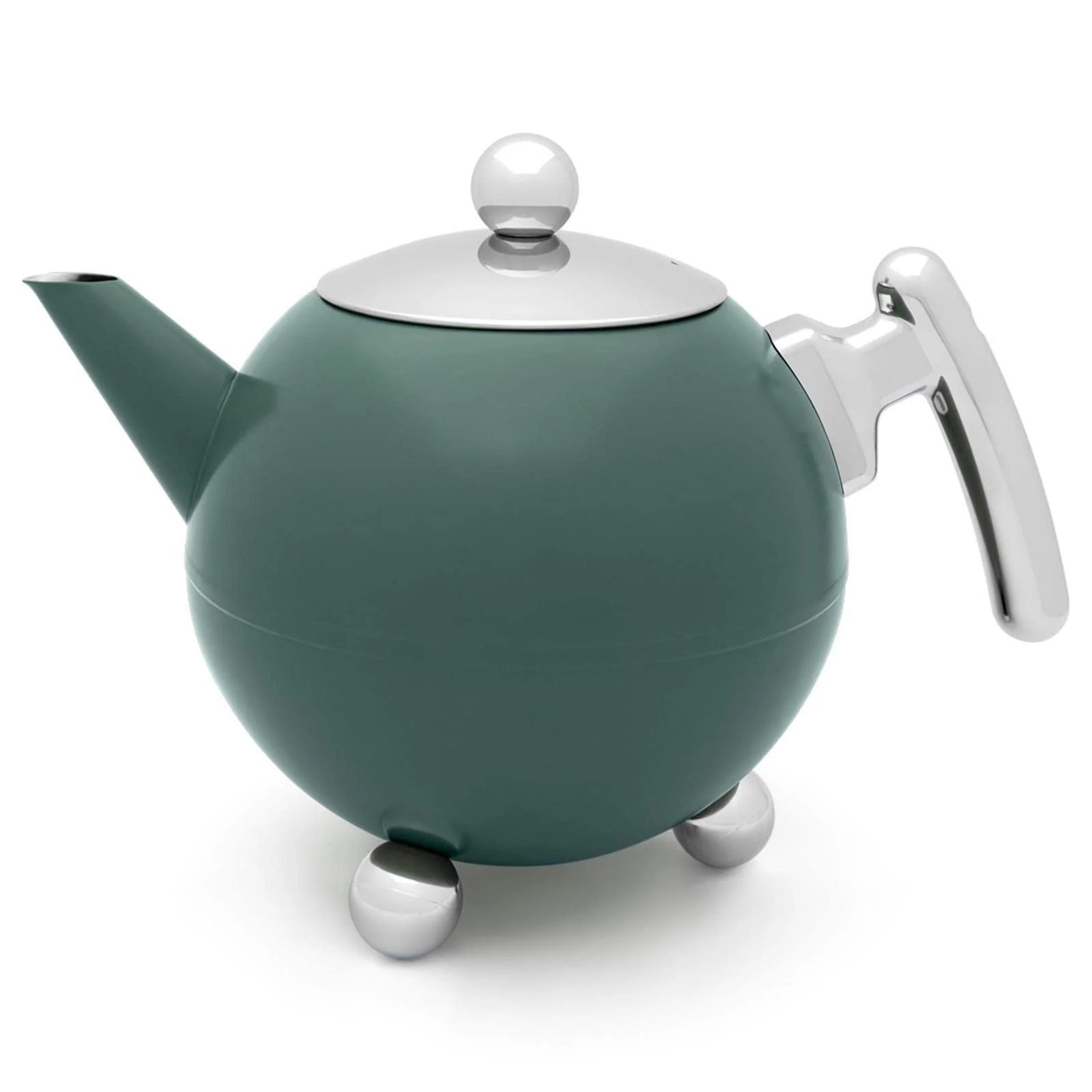 Чайник-заварник Bredemeijer Великий з подвійними стінками 1,2 літра Зелений, Нержавіюча сталь з підставкою, фото №2