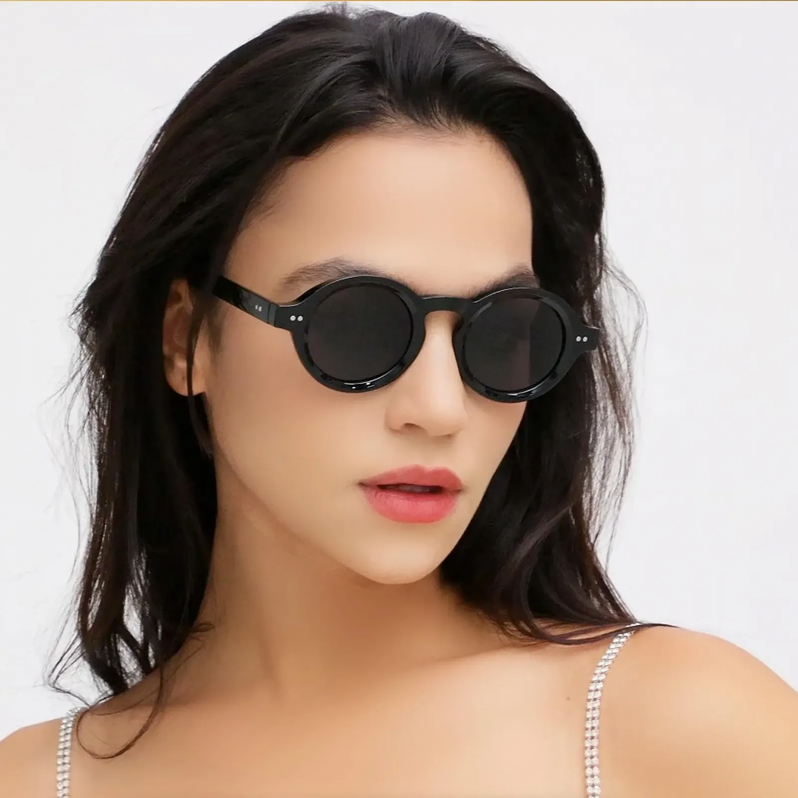 Круглі поляризовані сонцезахисні окуляри з товстою оправою WDZAYXC для чоловіків і жінок, фото №2