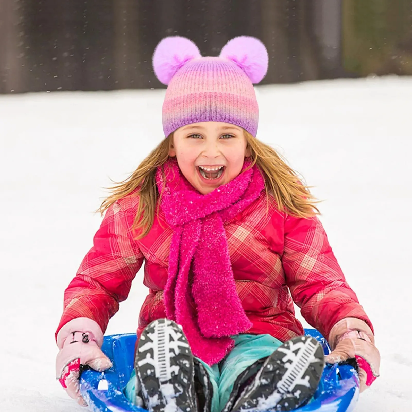 Детская зимняя вязаная шапка CHUANGLI, фото №2 Детская зимняя вязаная шапка CHUANGLI, фото №2