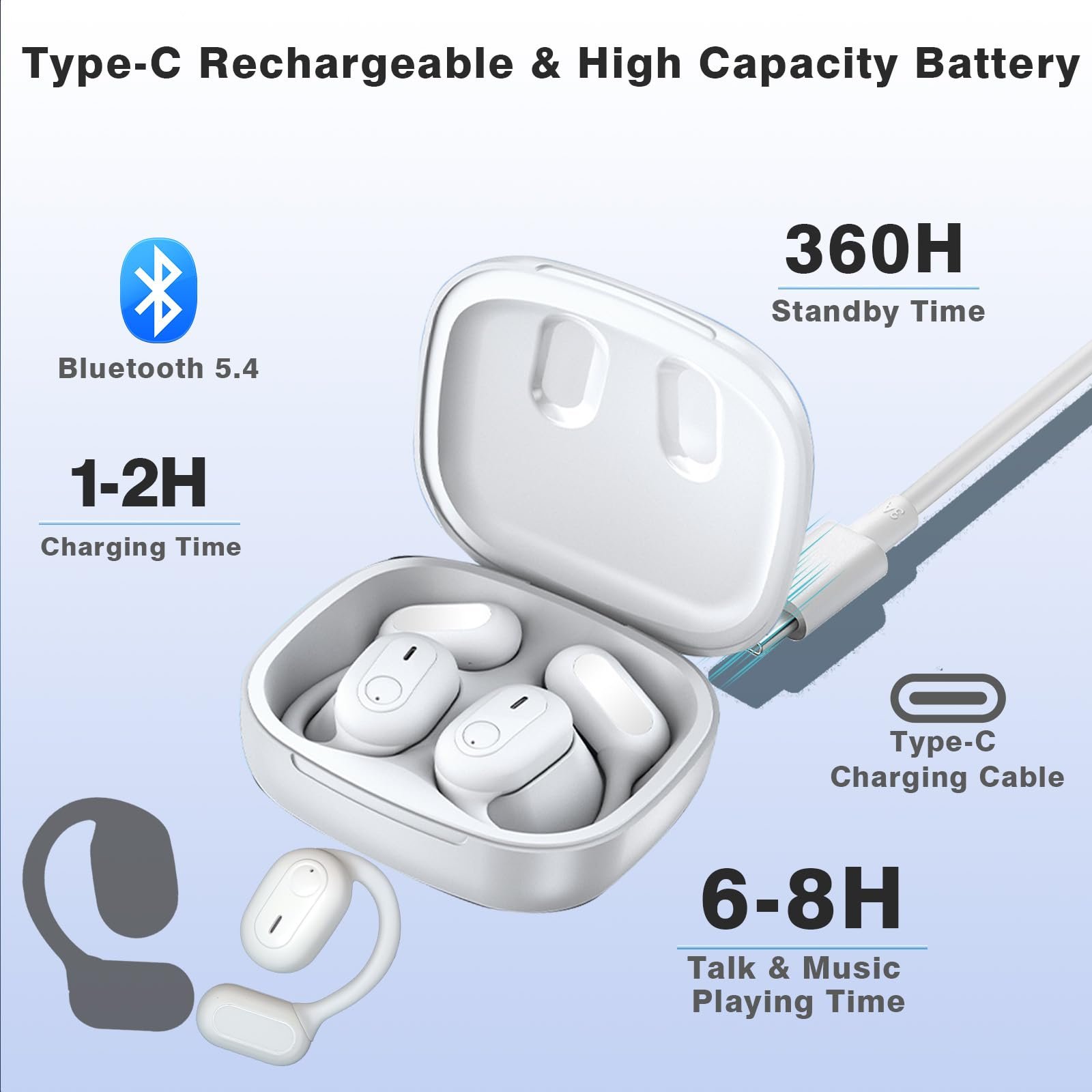 Навушники-перекладачі AI, покращені для перекладу мов у реальному часі з додатком, Bluetooth 5.4, 6 режимів, фото №8
