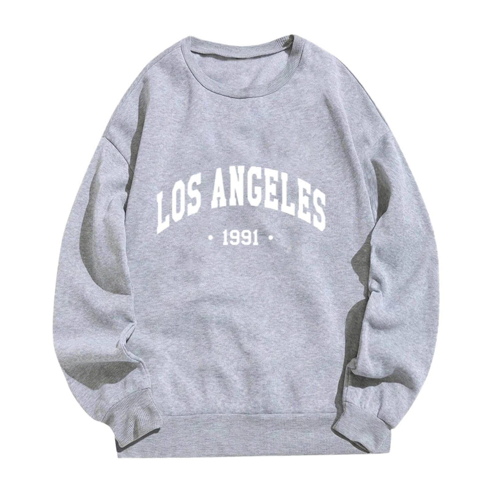 Женский свитшот Los Angeles, трендовый, свободный крой, топ с буквами, эстетичный, разноцветный, круглый вырез, атлетичный, однотонный, модный, Backwoods, Workou, милый, свитшот колледжа, фото №1