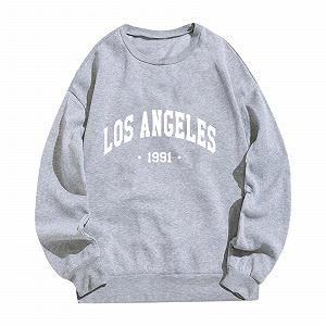 Женский свитшот Los Angeles, трендовый, свободный крой, топ с буквами, эстетичный, разноцветный, круглый вырез, атлетичный, однотонный, модный, Backwoods, Workou, милый, свитшот колледжа - Фото 1