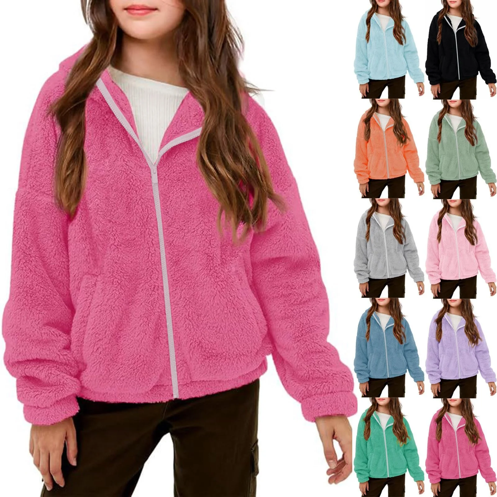 Унісекс плюшеве пальто для дітей Generisch Куртка з флісу, фото №6