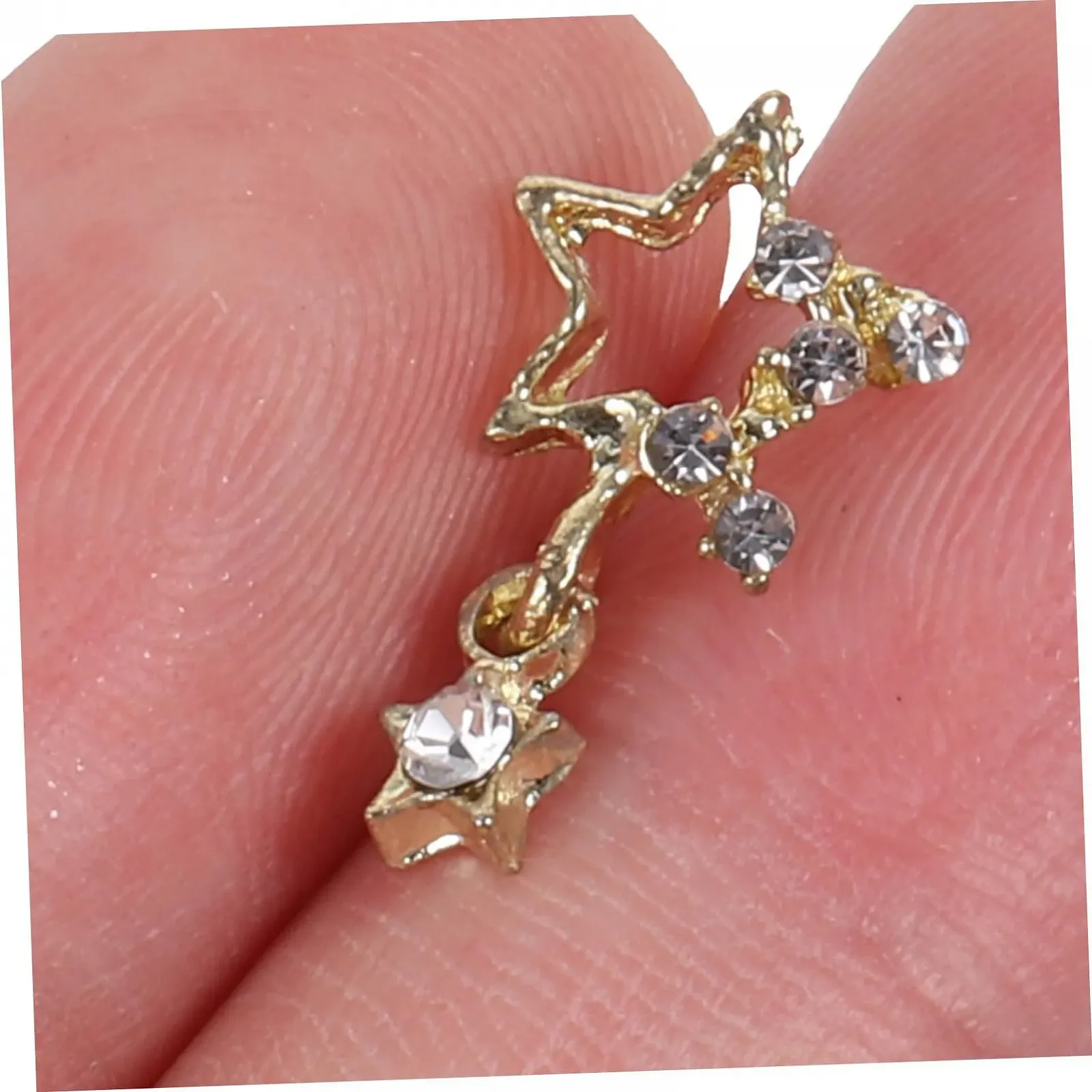 Подвески для ногтей Звезда Серебристый, 30 шт, фото №2