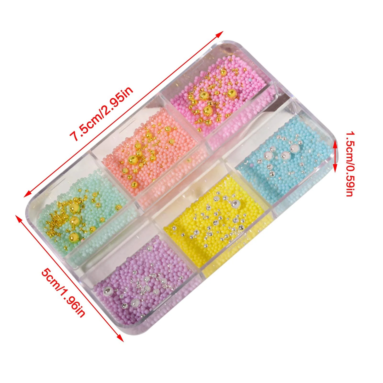 Бусины для ногтей Золотые заклепки для ногтей Круглые икорные бусины для ногтей Золотой круглый жемчуг для мобильного телефона Ногти для лица, фото №8