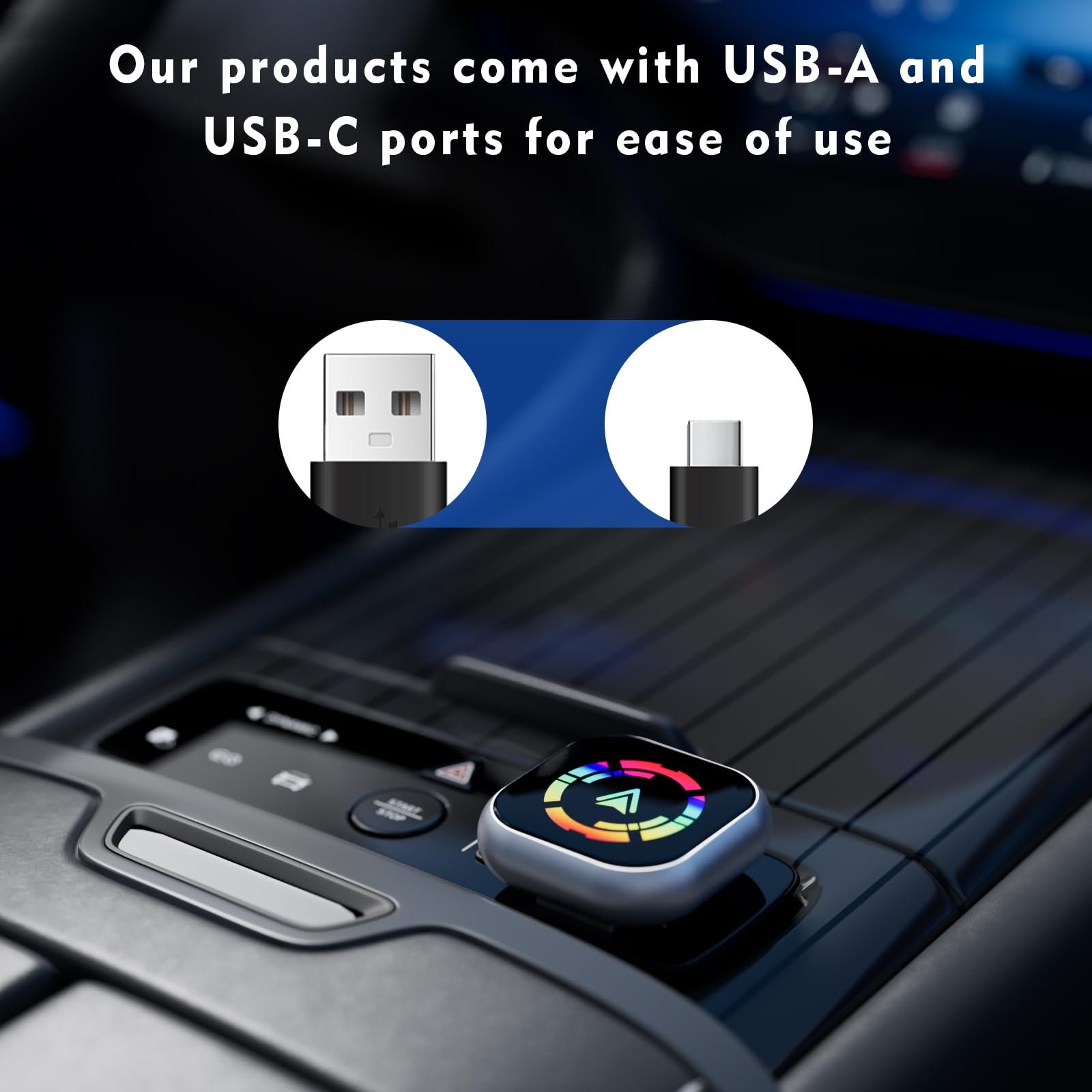 Беспроводной адаптер Carplay 2-в-1 Android Car и Carplay, обновление до беспроводного CarPlay с USB/Type-C, Plug & Play, совместимый с iOS10+ Android11+ и автомобилями с 2016 года, фото №8
