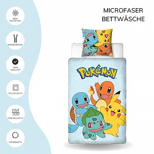 Постільна білизна Pokemon 135 x 200 см - Pikachu synthetic.ua - Фото 1