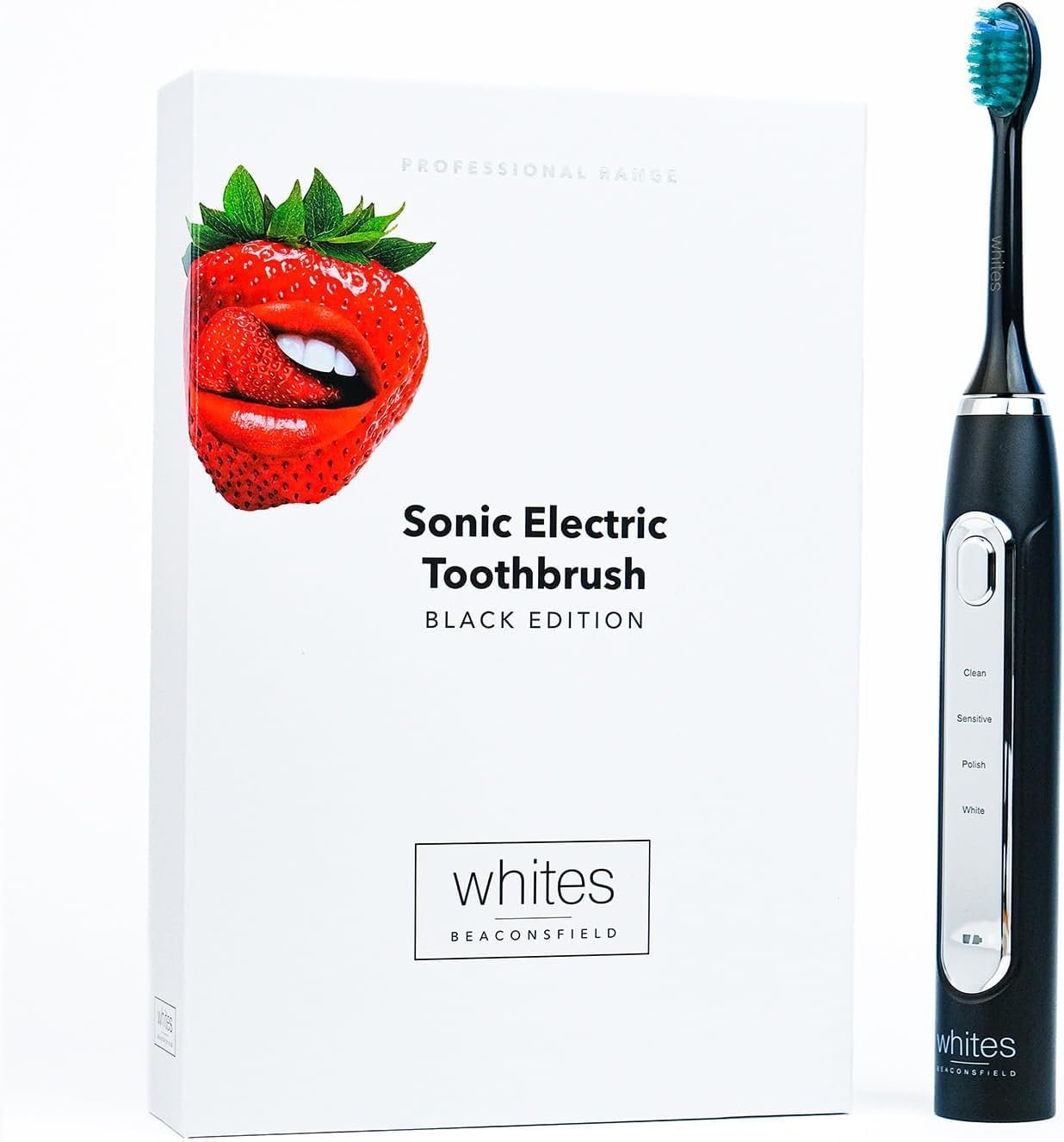 Зубная щетка электрическая звуковая Whites Beaconsfield Black, 37 000 вибраций, 2 сменные насадки, фото №1
