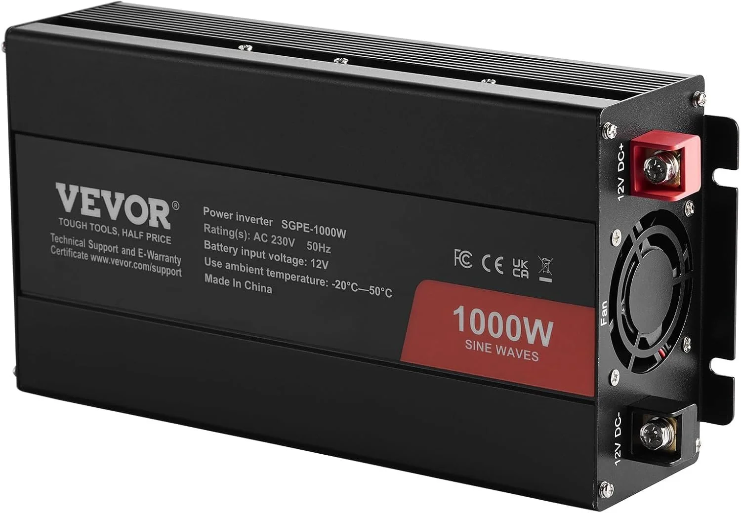 Аккумуляторный инвертор VEVOR SGPE-1000W / 12В/230В / 1000Вт / USB-C / Черный, фото №2 Аккумуляторный инвертор VEVOR SGPE-1000W / 12В/230В / 1000Вт / USB-C / Черный, фото №2