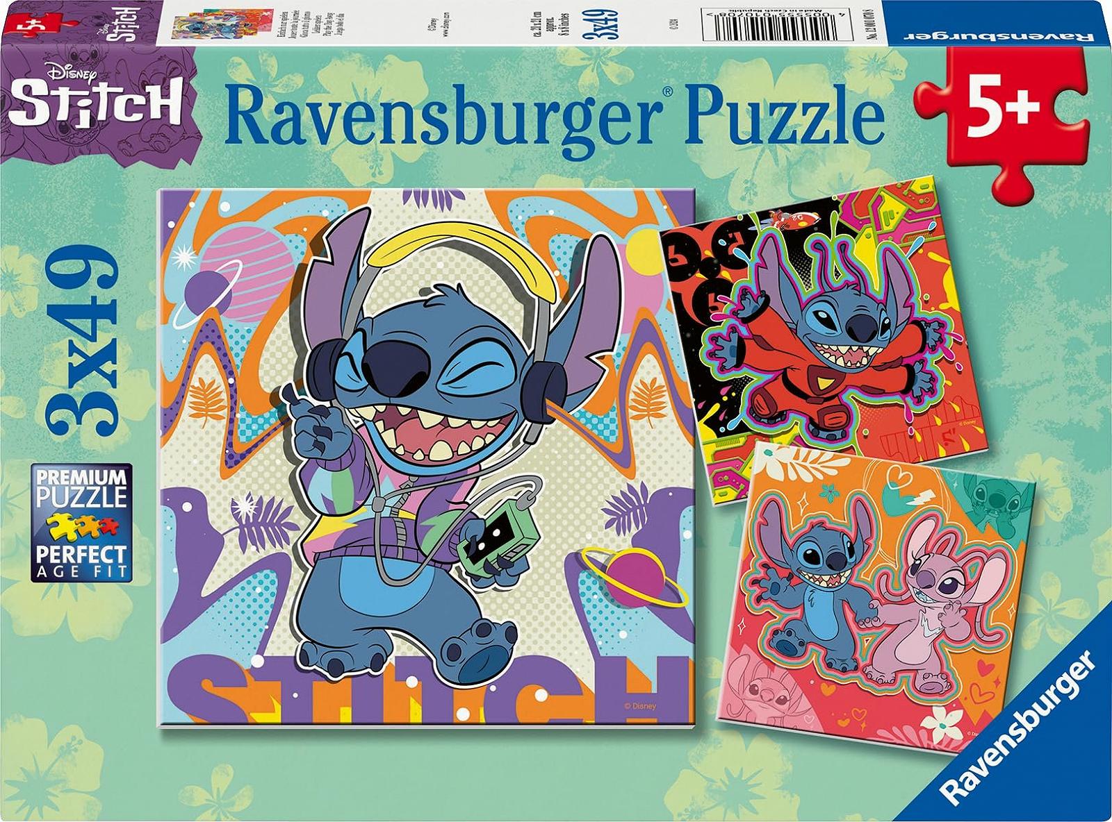 Детский пазл Ravensburger Just Play Disney Stitch 12001070 3 x 49 элементов, фото №1